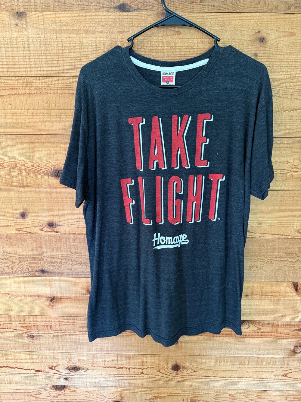 HOMAGE Black Short-Sleeve Tee with Red 'Take Flight' Graphic